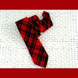 Lochcarron Red Plaid Scotland Wool Tie